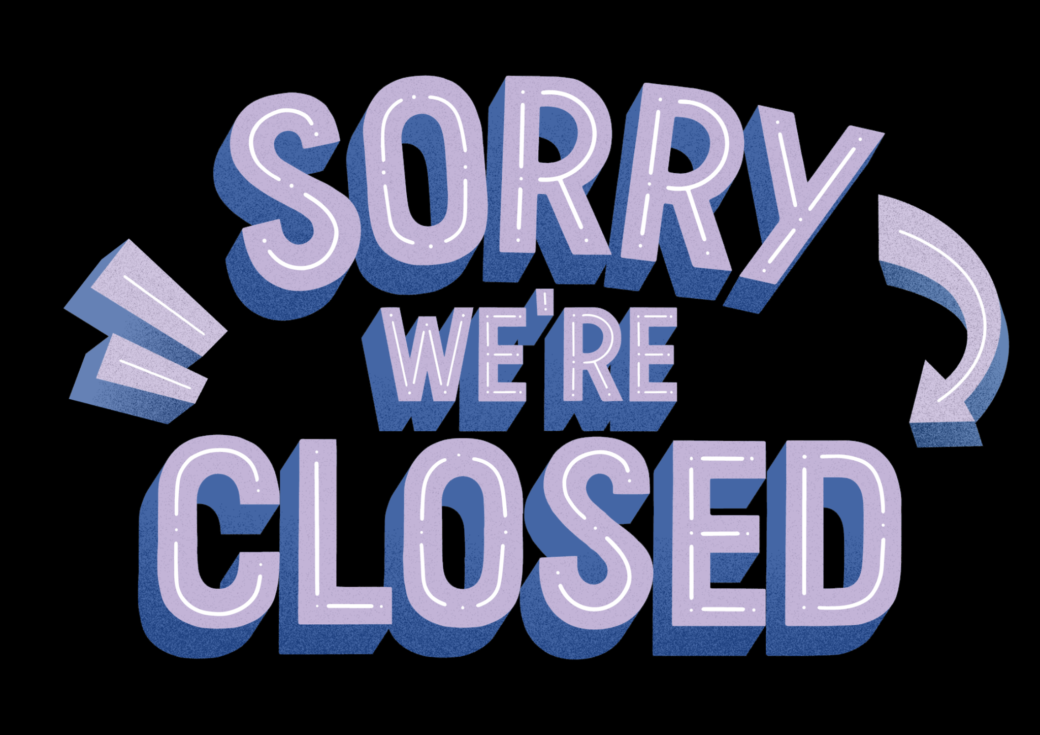 Orange Blue Closed Store Signage Landscape Poster