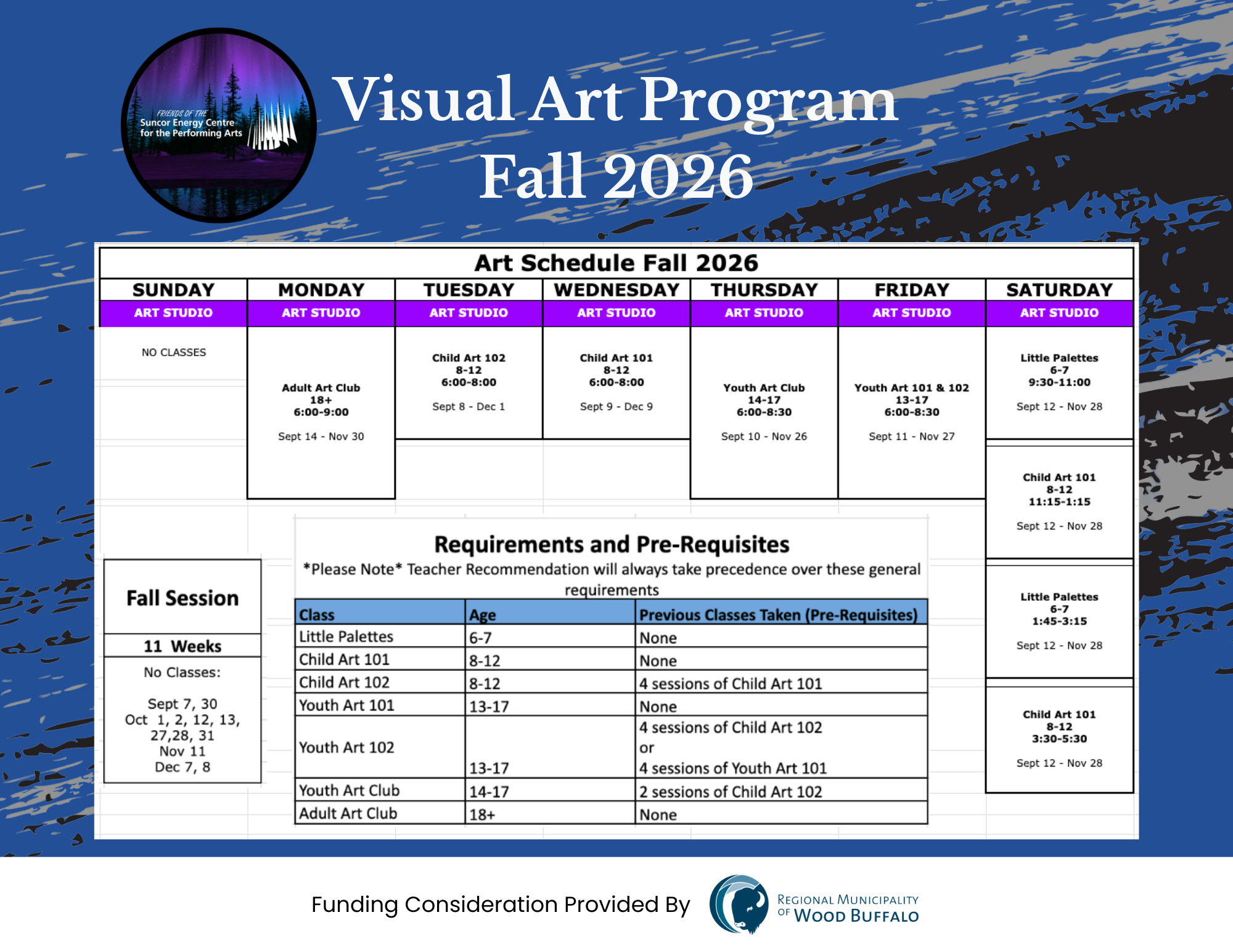 Art Schedule Fall 2026
